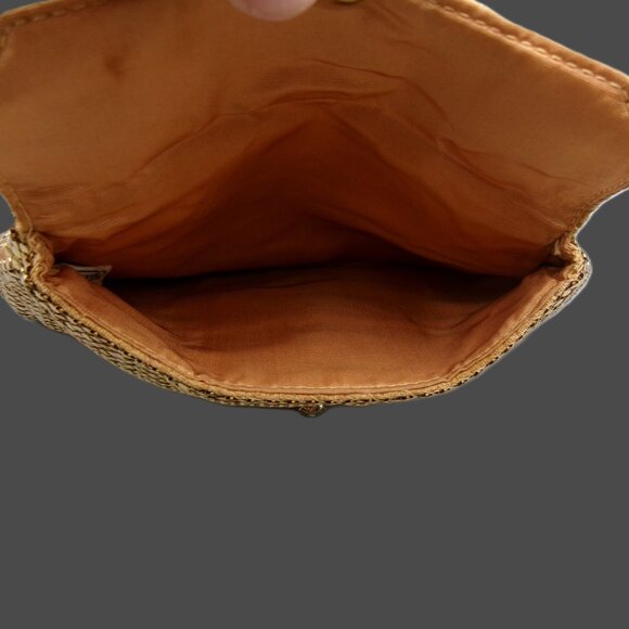 Vintage Whiting & Davis Gold Mesh Evening Bag Clutch with Rhinestone Clasp - Picture 6 of 9